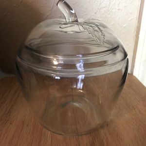 Glass apple cookie jar